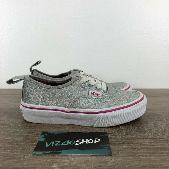 vans authentic silver glitter